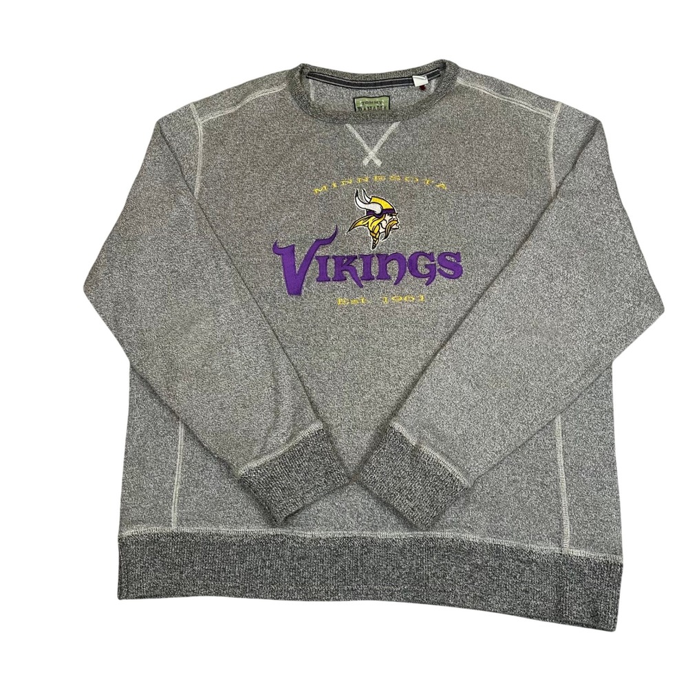Tommy Bahama Minnesota Vikings Sweatshirt Mens XL Gray 100% Cotton NFL